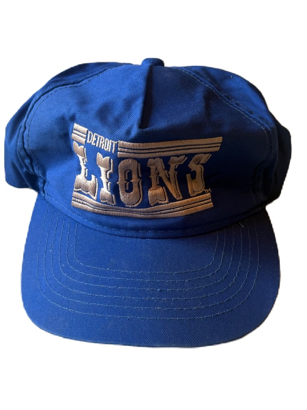 Vintage Detroit Lions SnapBack Hat NFL 90s Blue Football
